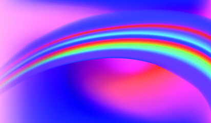 Poster - Abstract fantasy background with rainbow on bright colorful sky.