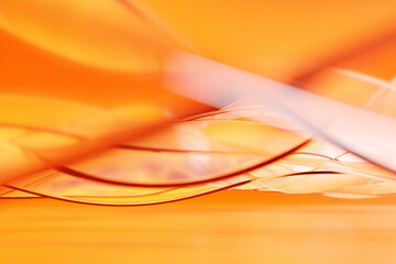 Poster - 3d illustration of a  orange abstract   background with wave lines. PRint from the waves. Modern graphic texture. Geometric pattern.