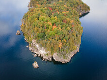Lone Rock Point On Lake Champlain, Vermont In The Fall