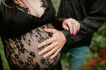 Hands on maternity belly 