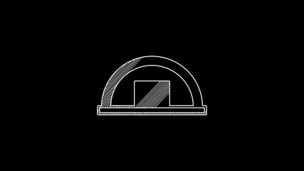 Sticker - White line Warehouse icon isolated on black background. 4K Video motion graphic animation