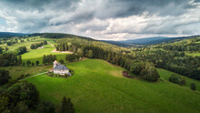 Aerial Drone Photography Of Kostel Sv. Jana Nepomuckého, Orlické Mountains, Czech Republic