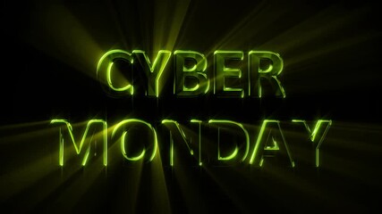 Poster - pretty lighting text for cyber monday giveaway, isolated