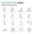 Chiropractor line icon set, chiropractic collection, vector graphics, logo illustrations, physical therapy vector icons, chiropractor signs, outline pictograms, editable stroke