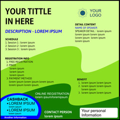 Poster - Green flyer template. Basic flyer element deisgn. Editable vector. EPS10