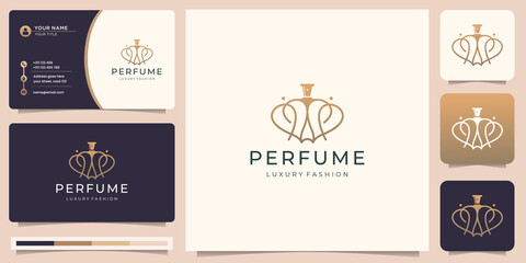 Wall Mural - minimalist perfume logo. bottles logo design template. creative bottle perfume,luxury fashion,inspiration.