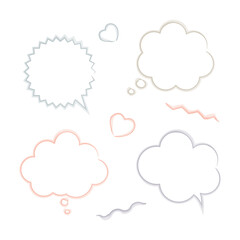 Wall Mural - empty speech bubbles set with watercolor outline. vector illustration.