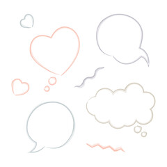 Wall Mural - empty speech bubbles set with watercolor outline. vector illustration.
