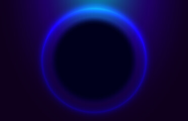 Eclipse. Glowing circle on a dark blue background