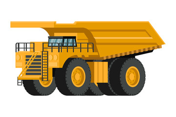 Sticker - 3d yellow mining truck heavy machinery background