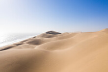 Aerial View Of Desert Dunes, Near Walvis Bay, Namibia.