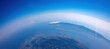 © Rawf8 - Curvature of planet earth. Aerial shot. Blue sky and clouds over island in the ocean