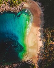 Aerial View Of A Beautiful Beach At Florence Bay Along The Magnetic Island Reef, Coral Sea, Queensland, Australia..