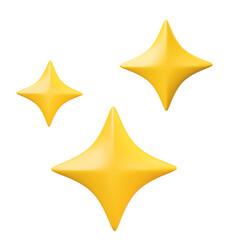 Aufkleber - 3D Sparkling stars. Element for design. 3d rendering.