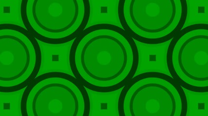 Poster - Background with moving pattern of circles and squares. Design. Moving ornament with repeating circles and squares. Animated background with colored geometric pattern