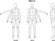 © Kusum - MEN'S fashion figure: Front, Back, and side view. Fashion figure template for technical drawing with style lines.