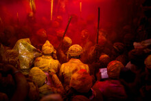 Hindu Men Celebrating Holi In India