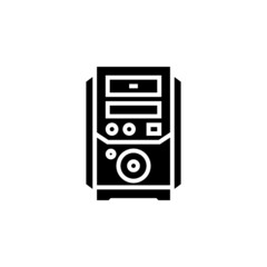 Poster - cpu vector icon. computer component icon solid style. perfect use for logo, presentation, website, and more. simple modern icon design solid style