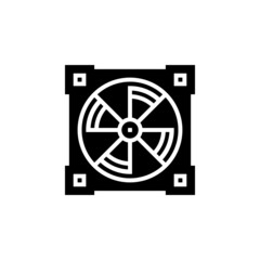 Poster - computer fan vector icon. computer component icon solid style. perfect use for logo, presentation, website, and more. simple modern icon design solid style