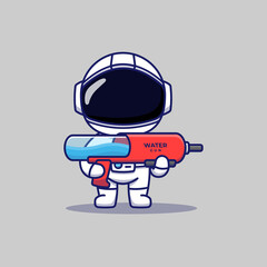 Wall Mural - Cute astronaut carrying water gun