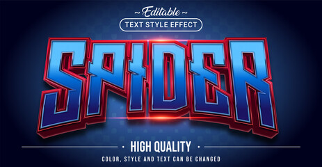Leinwandbilder - Editable text style effect - Spider text style theme.