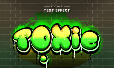 Wall Mural - Editable text style effect - Graffiti text style theme.	
