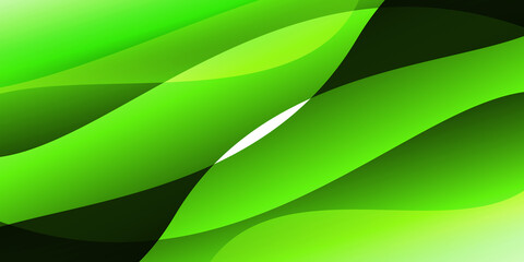 Poster - Abstract Green Shapes Background Wallpaper with Glowing stripes