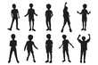 © OneyWhyStudio - Boy silhouette character cartoon design. Vector illustration.