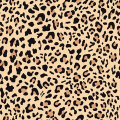 Sticker - Leopard print vector texture, trendy design, seamless pattern for textiles.