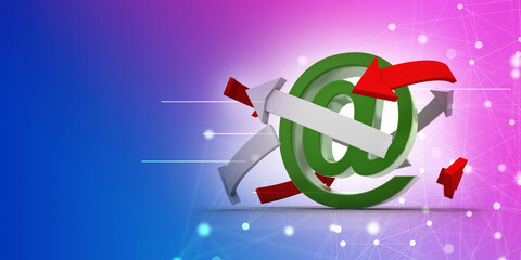 Poster - 3d rendering E mail sign concept
