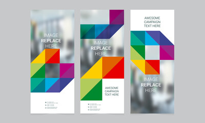 Wall Mural - Roll up banner vector template