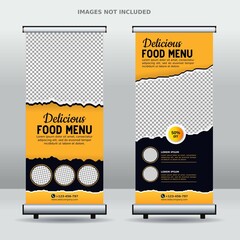 Food roll up business banner design template
