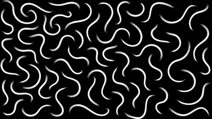 Aufkleber - Seamless pattern of white brush strokes. Abstract background for printing. Swirling white lines on a black background. Vector