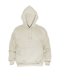Wall Mural - blank hoodie sweatshirt color beige on invisible mannequin template front view on white background