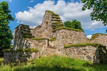 Poster - Old medieval church ruin in the Swedish countryside