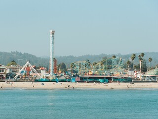 Wall Mural - View of the beach from the wharf in Santa Cruz, California