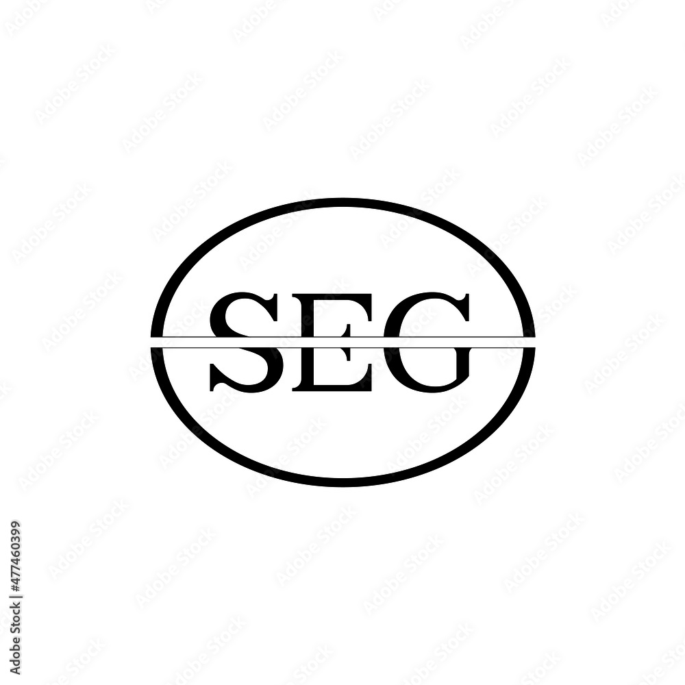 Image vectorielle Stock SEG letter logo design with white background in ...