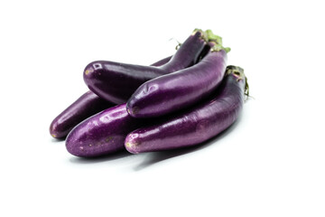 Wall Mural - purple eggplant isolated on white background