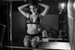 © Сергей Курбатов - a woman in underwear poses in noir style. black and white concept. High quality photo