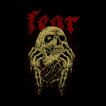Skull Death Metal Illustration. Horror Art, T-shirt Design, Printing Design