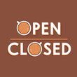 Open and Close sign. Coffee style. Retro door signs for coffee shop or Cafe bar.
