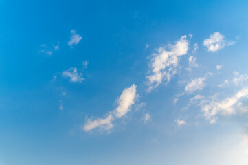 Wall Mural - Blue sky and white fluffy tiny clouds background and pattern