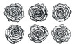 © ~ Bitter ~ - Decorative flowers of roses. Rose buds set in vintage engraving style