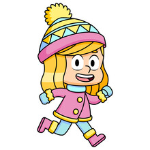 Isolated Pink Winter Clothes Kid Illustration Vector
