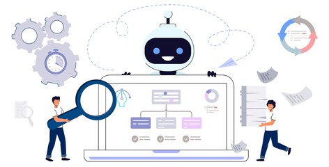 Wall Mural - Workflow automation Workforce organization and management Business growth ways abstract concept vector illustration Project leadership Waterfall and agile Development team Productivity software