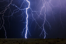 Lightning Storm In The Night Sky