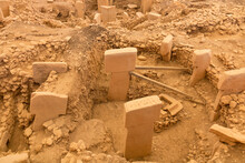 Gobeklitepe. Pillars In The Gobeklitepe Archaeological Site In Sanliurfa Turkey