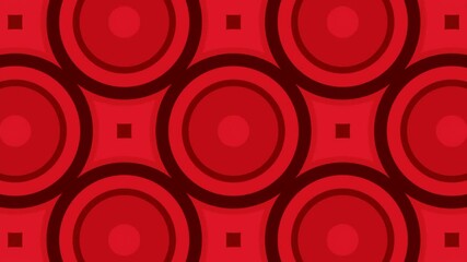 Poster - Background with moving pattern of circles and squares. Design. Moving ornament with repeating circles and squares. Animated background with colored geometric pattern