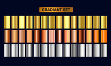 Gold, Bronze, Silver Colour Gradients Collection Vector