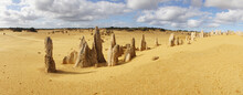 Dry Desert Landscapes In The Pinnacles Desert Of Western Australia Near Perth.